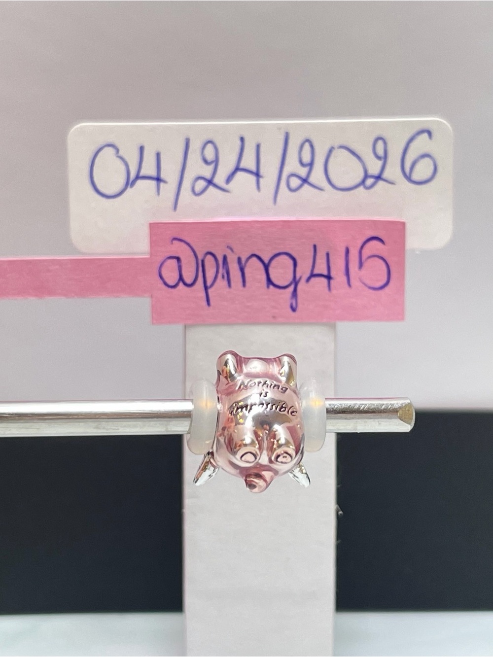 Pandora Flying Unicorn Pig Charm - Picture 5 of 12